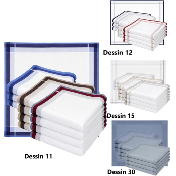 Betz 12 Stück Herren Stoff Taschentücher Set Comfort XL  Größe 41x41cm 100% Baumwolle